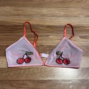 Wish & Whim Cherry Mesh Bralette - Size M